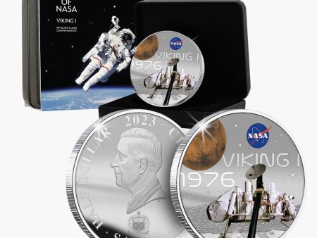 NASA 2023 Viking 1 50mm Silver-plated Coin For Sale