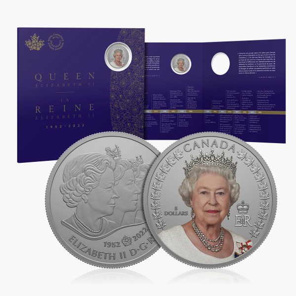 A Portrait of Queen Elizabeth II 2022 Fine Silver Coin Discount