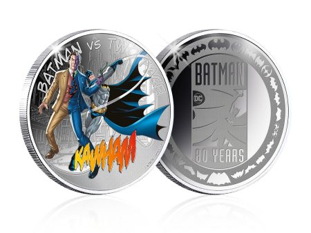 Batman vs Two-Face Silver-Plated Commemorative For Sale