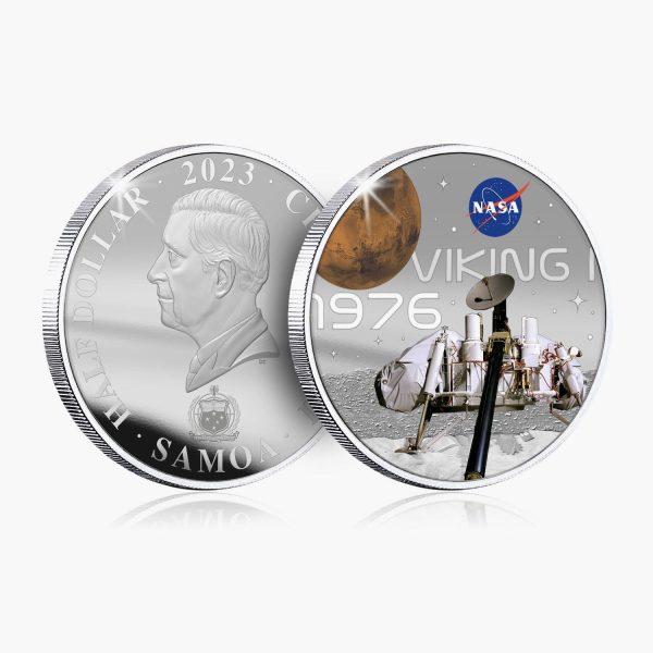 NASA 2023 Viking 1 50mm Silver-plated Coin For Sale