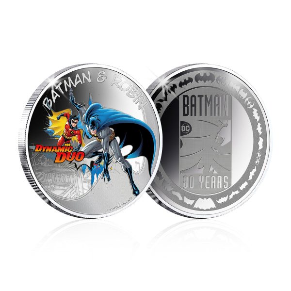 Batman and Robin Silver Plated Commemorative For Cheap