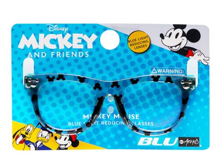 Mickey Mouse Pattern Wayfarer Blue Light Blocking Glasses on Sale