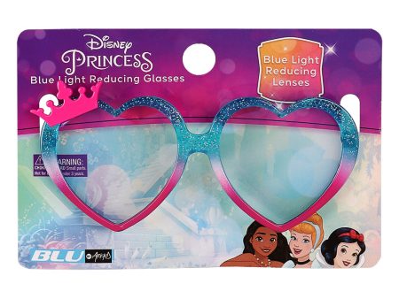 Disney Princess Heart Frame with Crown Blue Light Blocking Glasses For Cheap