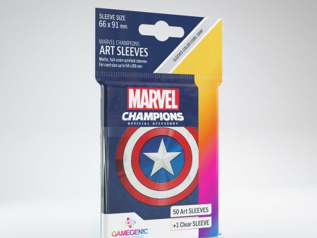 Gamegenic - Marvel Champions Art Sleeves - Captain America (50ct) Discount